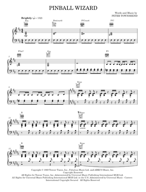 Pinball wizard - The Who (Piano-Vocal-Guitar)