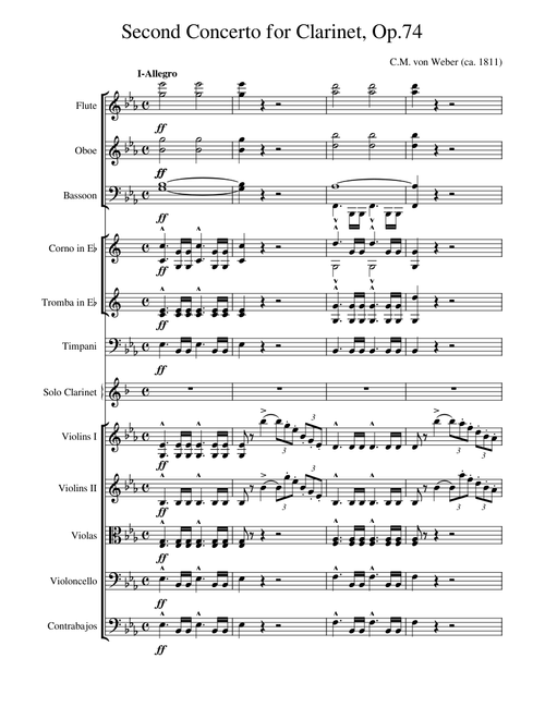 Weber--Clarinet Concerto No.2 in Eb, Op.74