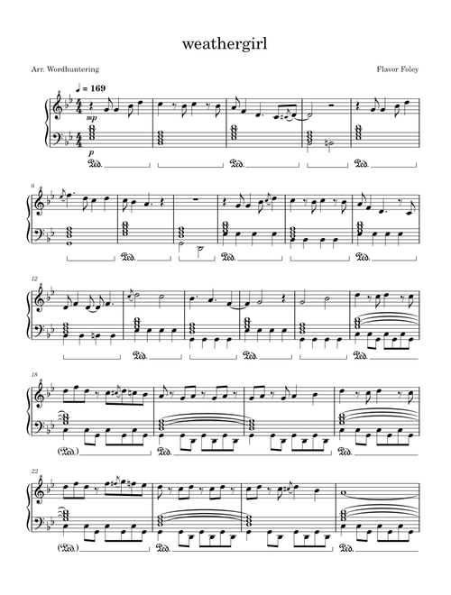 weathergirl Piano Arrangement
