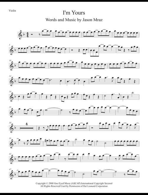 I'm Yours (Arr. Kevin Busse) - Jason Mraz (Violin Solo)
