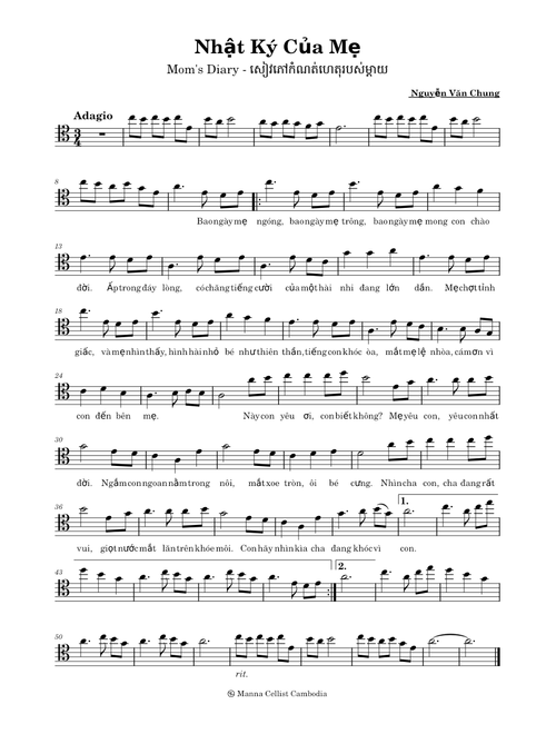 Nhat Ky Cua Me – Misc tunes - viola