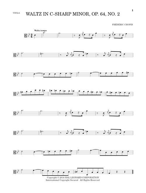 Waltz In C-Sharp Minor, Op. 64, No. 2 - Frédéric Chopin (Viola Solo)