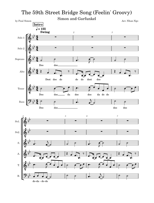 The 59th Street Bridge Song (Feelin' Groovy) SATB by Simon & Garfunkel