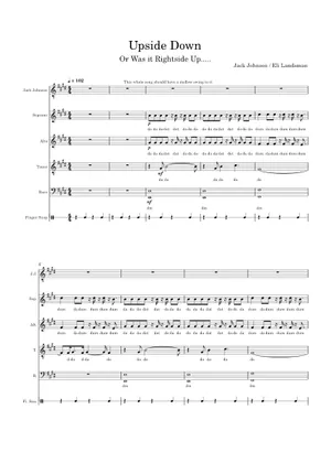 Upside Down Sheet Music for Piano, Guitar, Bass guitar, Drum Upside Down Sheet Music for Piano, Guitar, Bass guitar, Drum