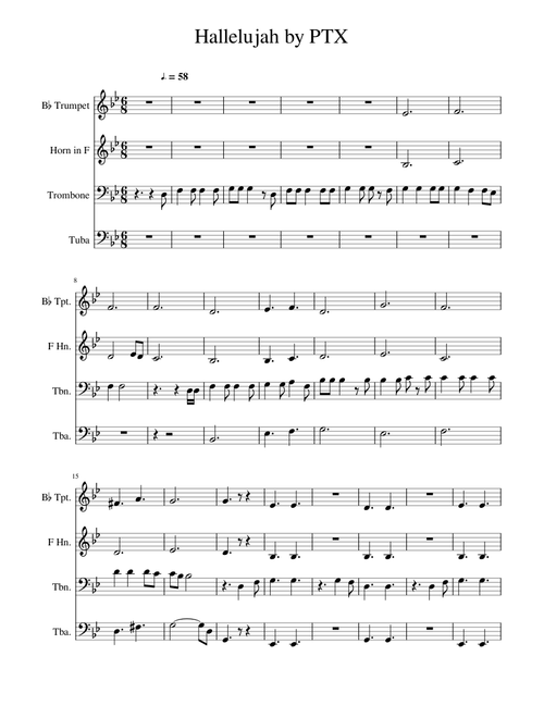 Hallelujah by Pentatonix for Brass Quintet