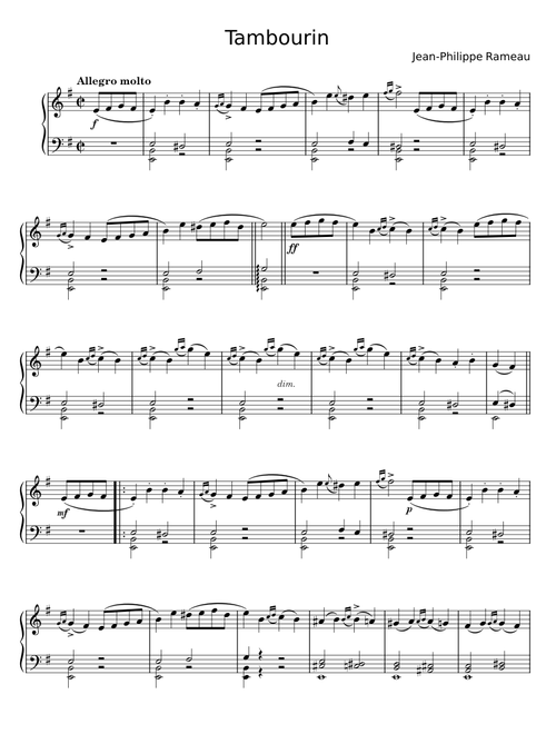 Tambourin - Jean-Philippe Rameau