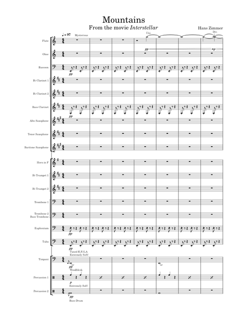 Mountains (From the Movie Interstellar) for Concert Band