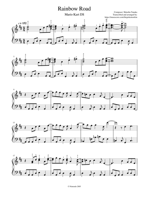 Rainbow Road - Mario Kart DS (Piano)
