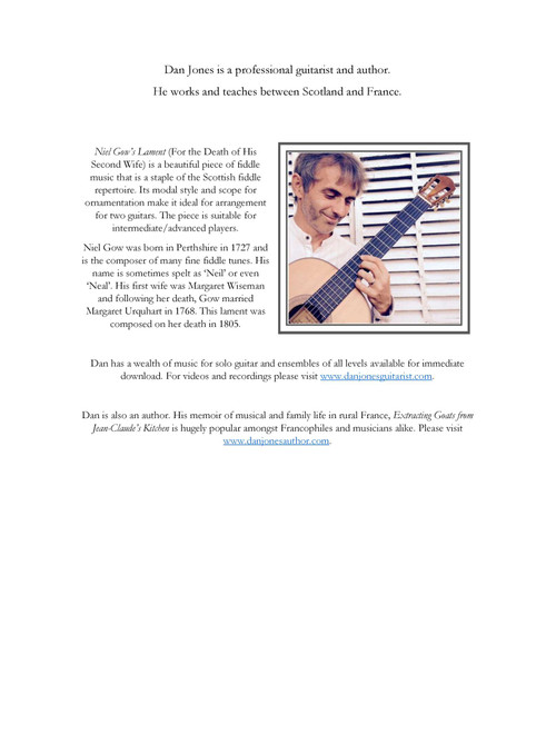 Niel Gow's Lament (For the Death of His Second Wife) (Arr. Dan Jones (www.danjonesguitarist.com)) (Instrumental Duet)