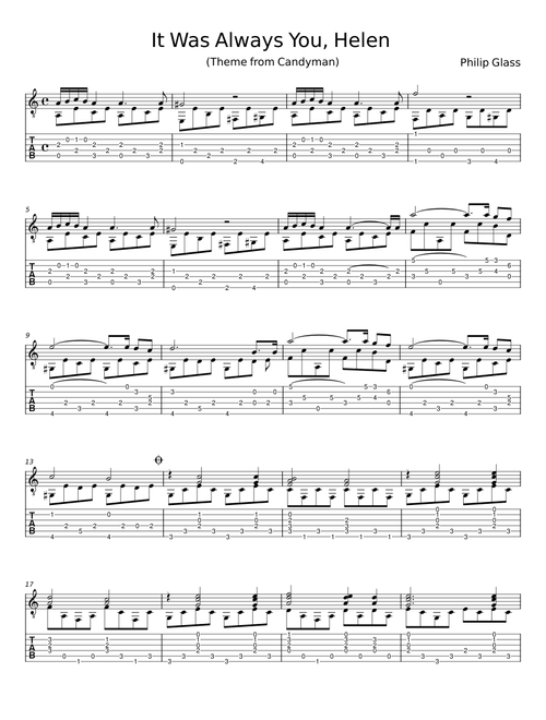 It was always you helen - Philip Glass