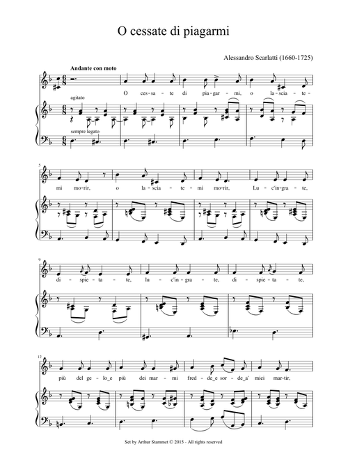 Scarlatti - O cessate di piagarmi - d minor