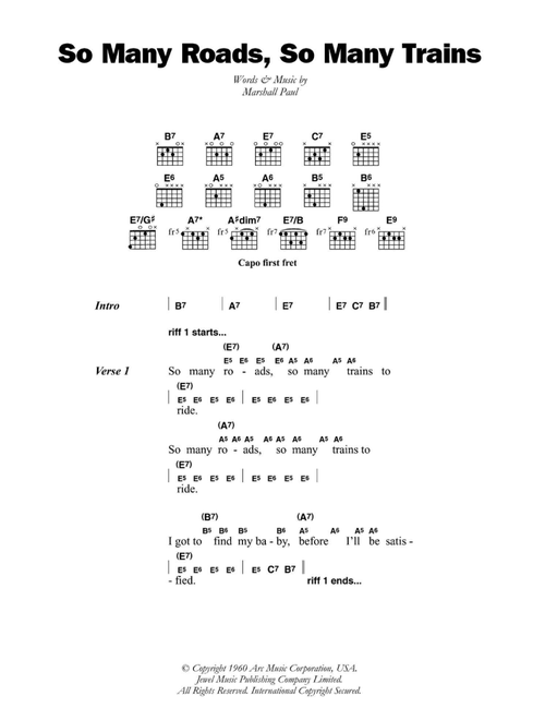 So Many Roads, So Many Trains - Otis Rush (Guitar Chords-Lyrics)