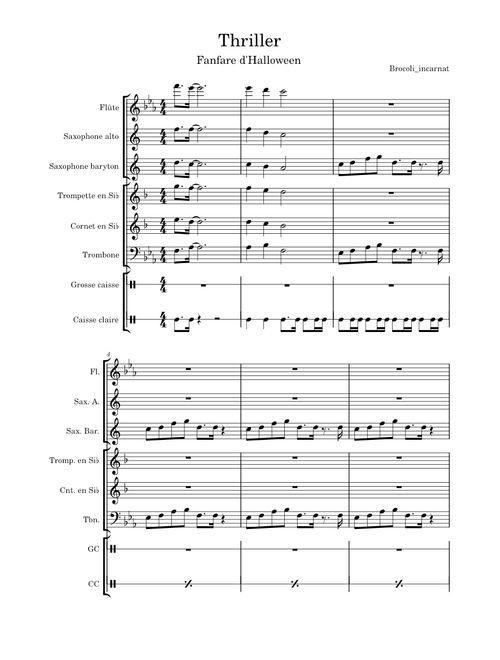 Thriller – Michael Jackson , for Halloween marching bands