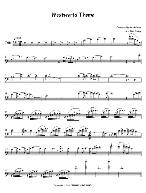 Westworld Theme (Arr. Lisa Young) - Fred Karlin (Cello Solo)