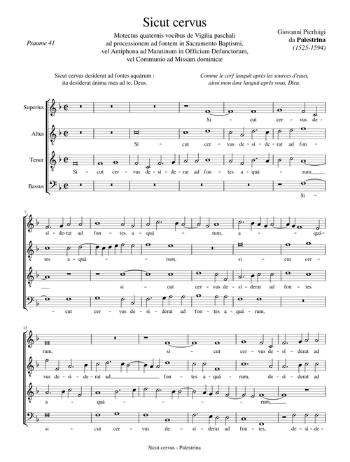Sicut cervus - Palestrina