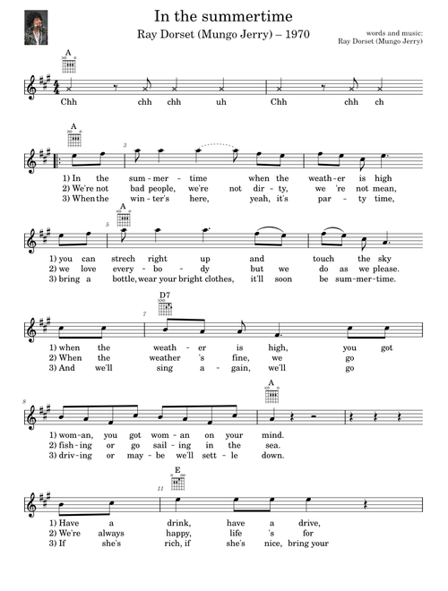 In the summertime – Mungo Jerry