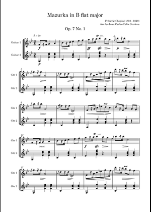 Play Official version of Mazurka Op 7 No 1 Sheet Music by Frédéric