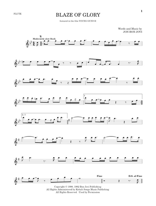 Blaze Of Glory - Jon Bon Jovi (Flute Solo)