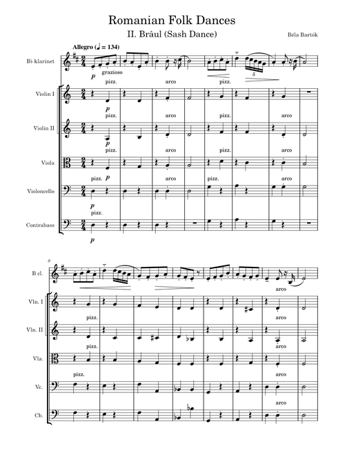 Romanian Folk Dances, II. Brâul (Sash Dance), Sz.68 – Béla Bartók