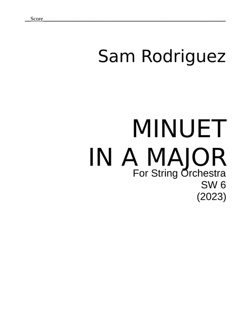 Minuet in A - Sam Rodriguez
