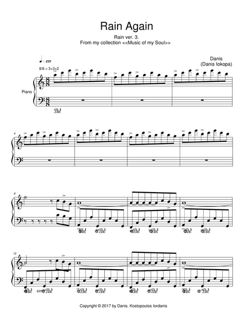 Rain Again - Danis (Piano Solo)