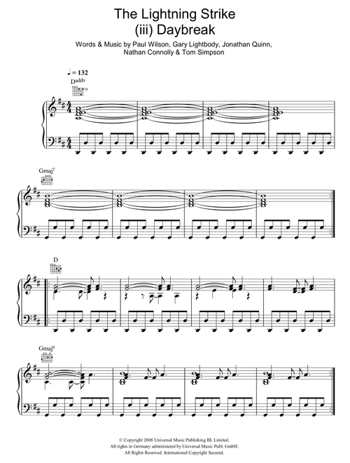 The Lightning Strike (iii. Daybreak) - Snow Patrol (Piano-Vocal-Guitar (Piano Accompaniment))