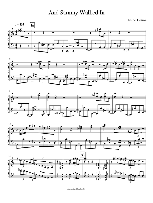 And Sammy Walked In – Michel Camilo