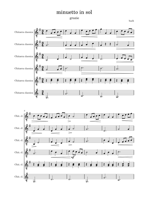 Minuetto in sol maggiore – Johann Sebastian Bach minuetto in sol