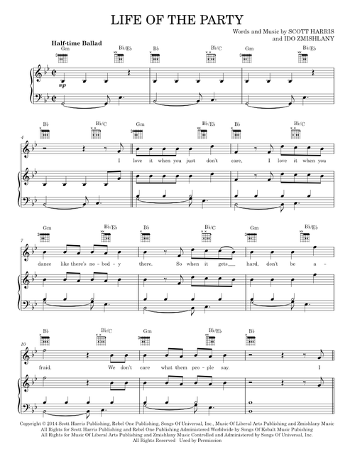 Life of the party - Shawn Mendes (Piano-Vocal-Guitar)