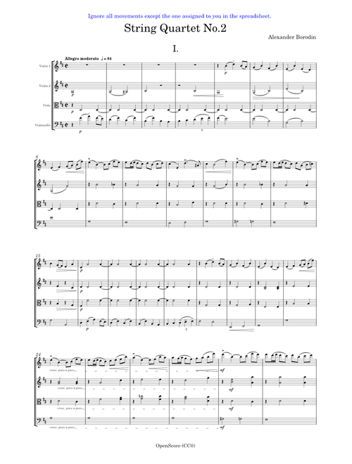 String Quartet No.2 – Aleksandr Borodin - Mvt IV - TRANSCRIBED