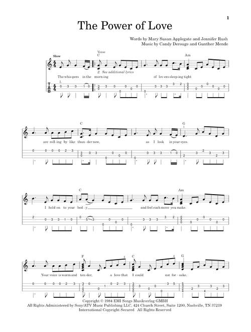The Power Of Love - Celine Dion, Air Supply (Easy Ukulele (with Tab))