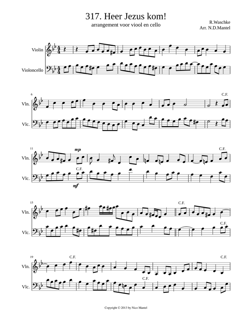 317-heer-jezus-kom-sheet-music-for-violin-solo-musescore