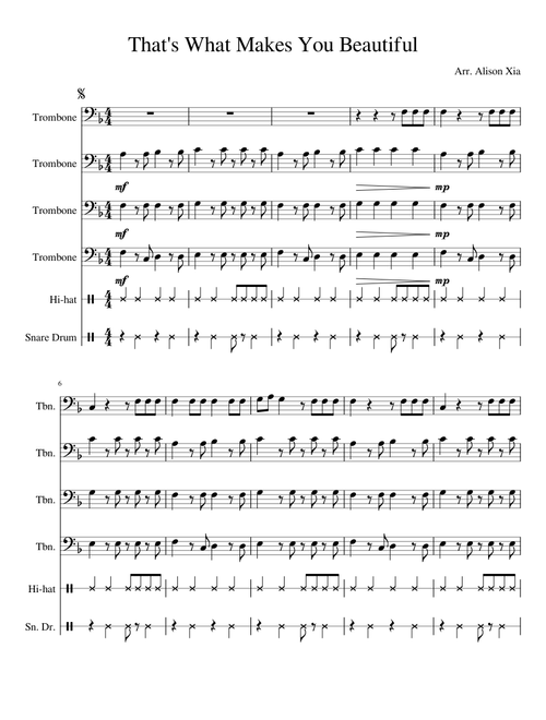 That's What Makes You Beautiful for Trombone Quartet