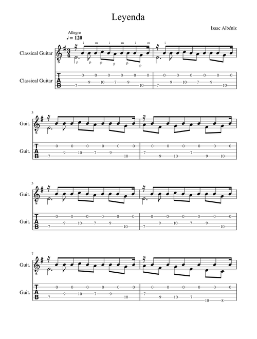 Asturias (Leyenda), Isaac Albéniz