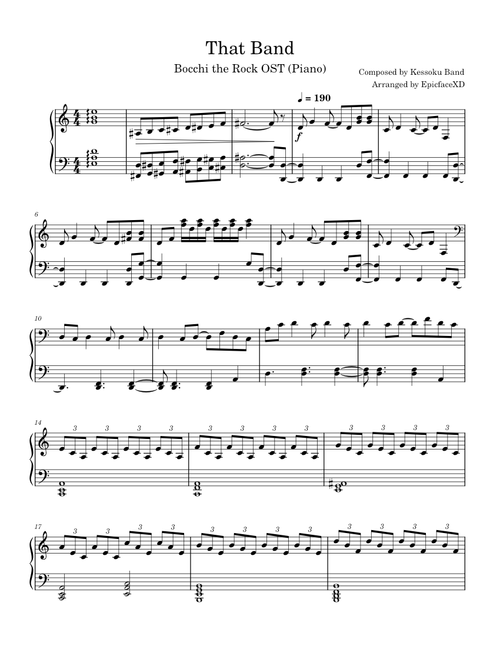 That Band - Bocchi the Rock OST (Piano)