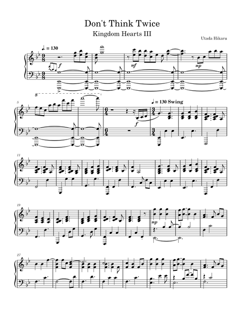 Don't Think Twice (Kingdom Hearts) - Hikaru Utada