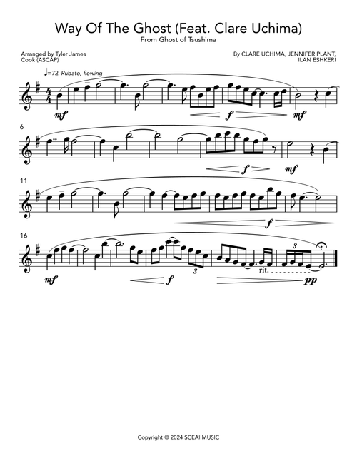 Way Of The Ghost (Feat. Clare Uchima) (Arr. Tyler James Cook (ASCAP)) - Ilan Eshkeri, Jennifer Plant (Alto Sax Solo)