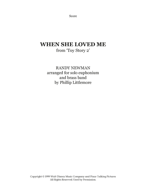 When She Loved Me (Arr. Phillip Littlemore) - Sarah McLachlan (Brass Band)