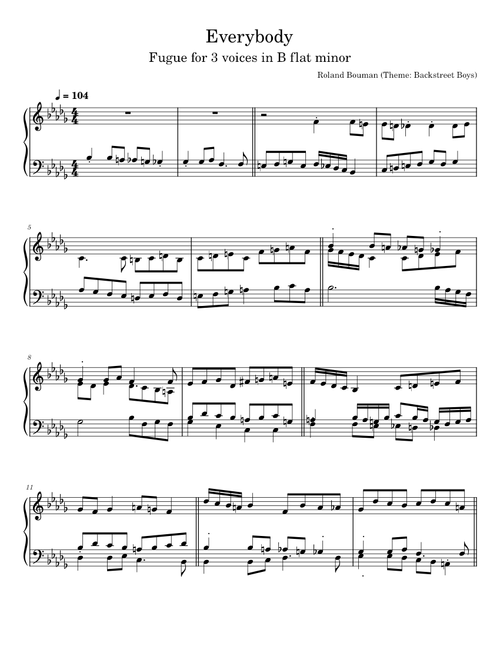 Backstreet Boys' "Everybody" - Fughetta arrangement