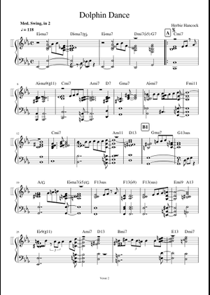 Dolphin dance – Herbie Hancock Sheet Music with Chords for Piano