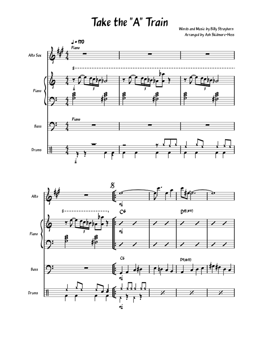 Take the a train alto sax top