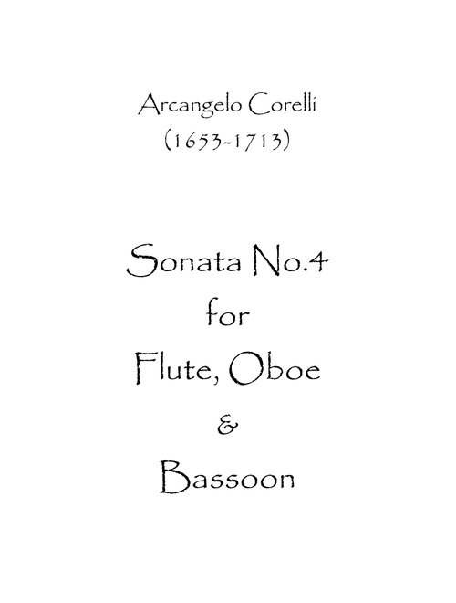 Sonata No.4 (Arr. Spence Bundy) - Arcangelo Corelli (Woodwind Ensemble)