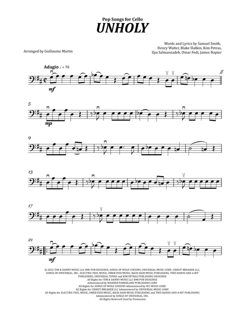 Unholy (Arr. Guillaume Martin) - Sam Smith Feat. Kim Petras (Cello Solo)