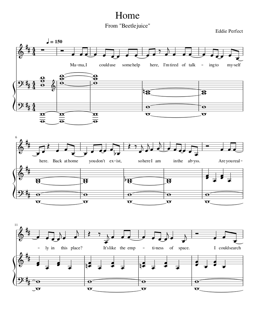Home (From "Beetlejuice") Sheet music for Piano (Solo)