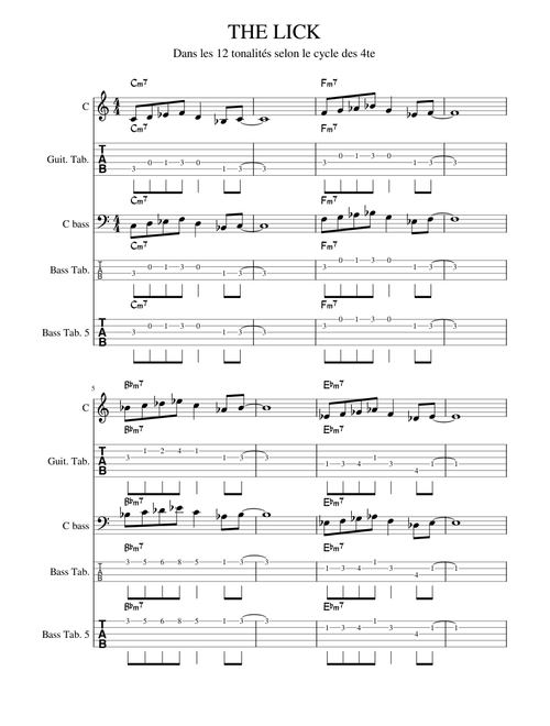 The lick – in 12 keys