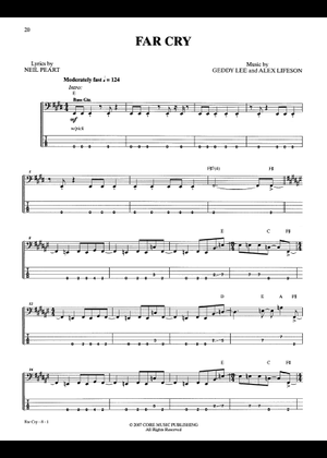Far cry – Rush Sheet Music with Chords for Guitar, Bass guitar