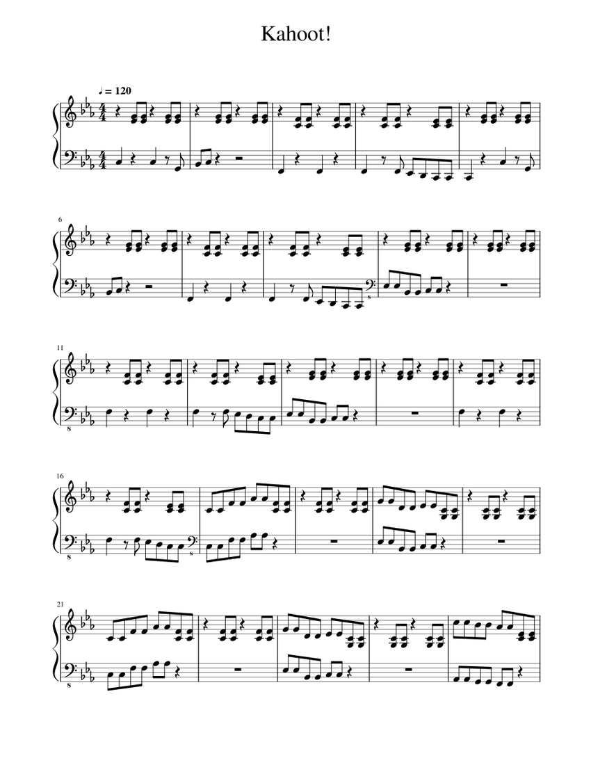 Kahoot! Sheet music for Piano (Solo)