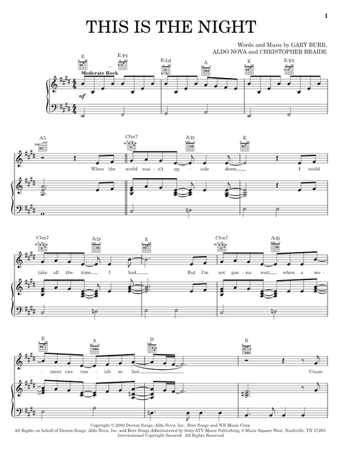 This Is The Night - Clay Aiken, American Idol (Piano-Vocal-Guitar)
