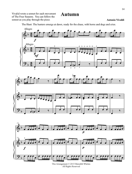 Classical Duets for Flute & Piano: Autumn from Vivaldi's Four Seasons (Arr. Meredith Whelan) - Antonio Vivaldi (Instrumental Solo (with Piano Accompaniment))
