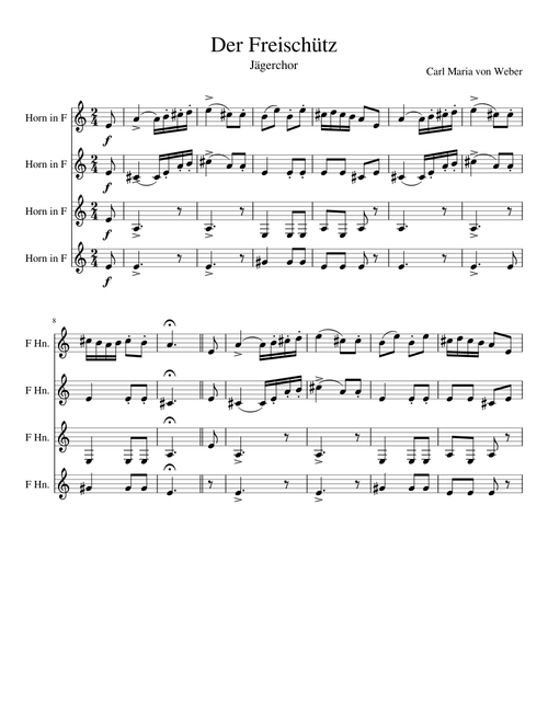 Der Freischütz - Jägerchor Horn Quartet
